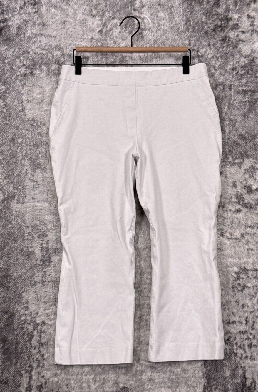 Spanx Pants Large Womens Cropped Kick Flare Pull On In White